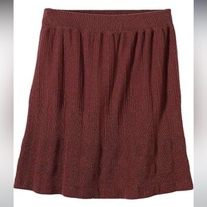 NWT Prana Women’s Harper Raisin Organic Cotton Knit Flounce Skirt L